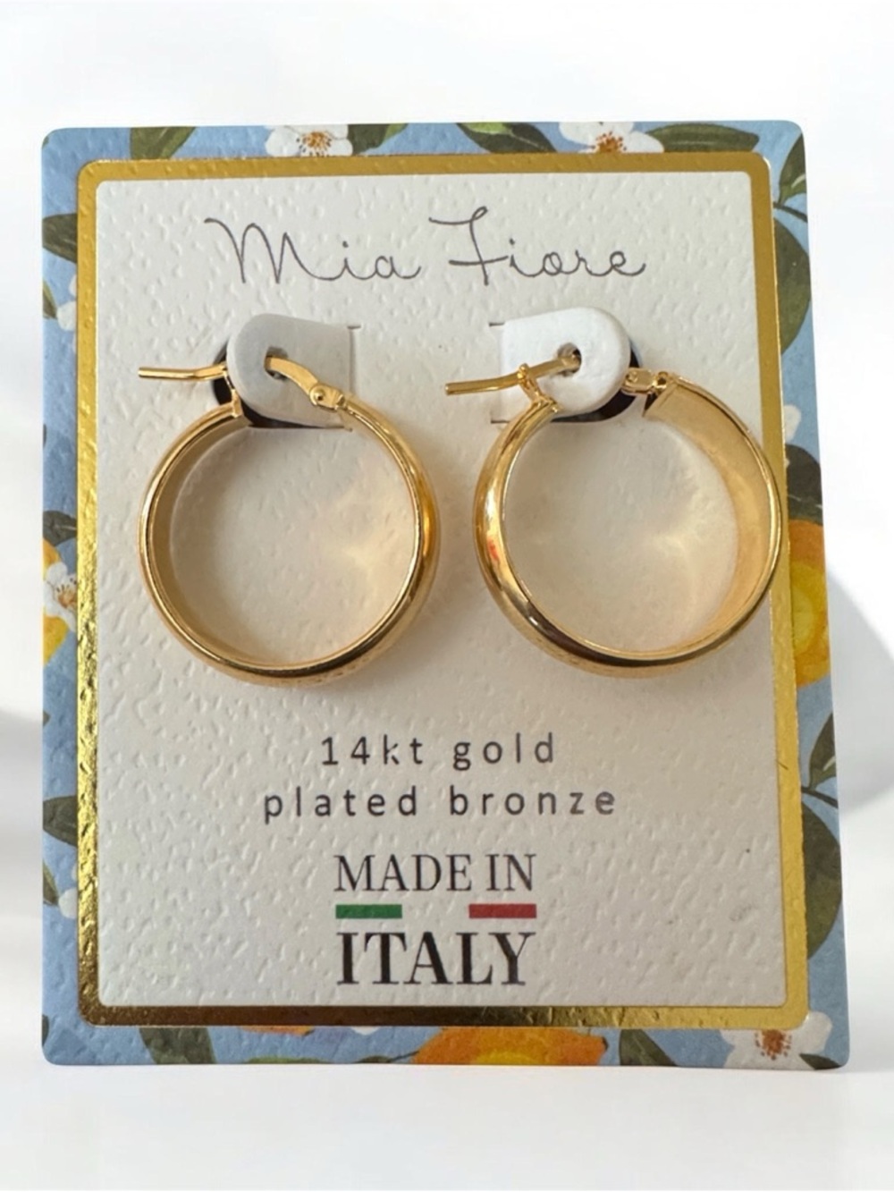 Gold Hoop Earrings - 14kt Gold Plated bronze.